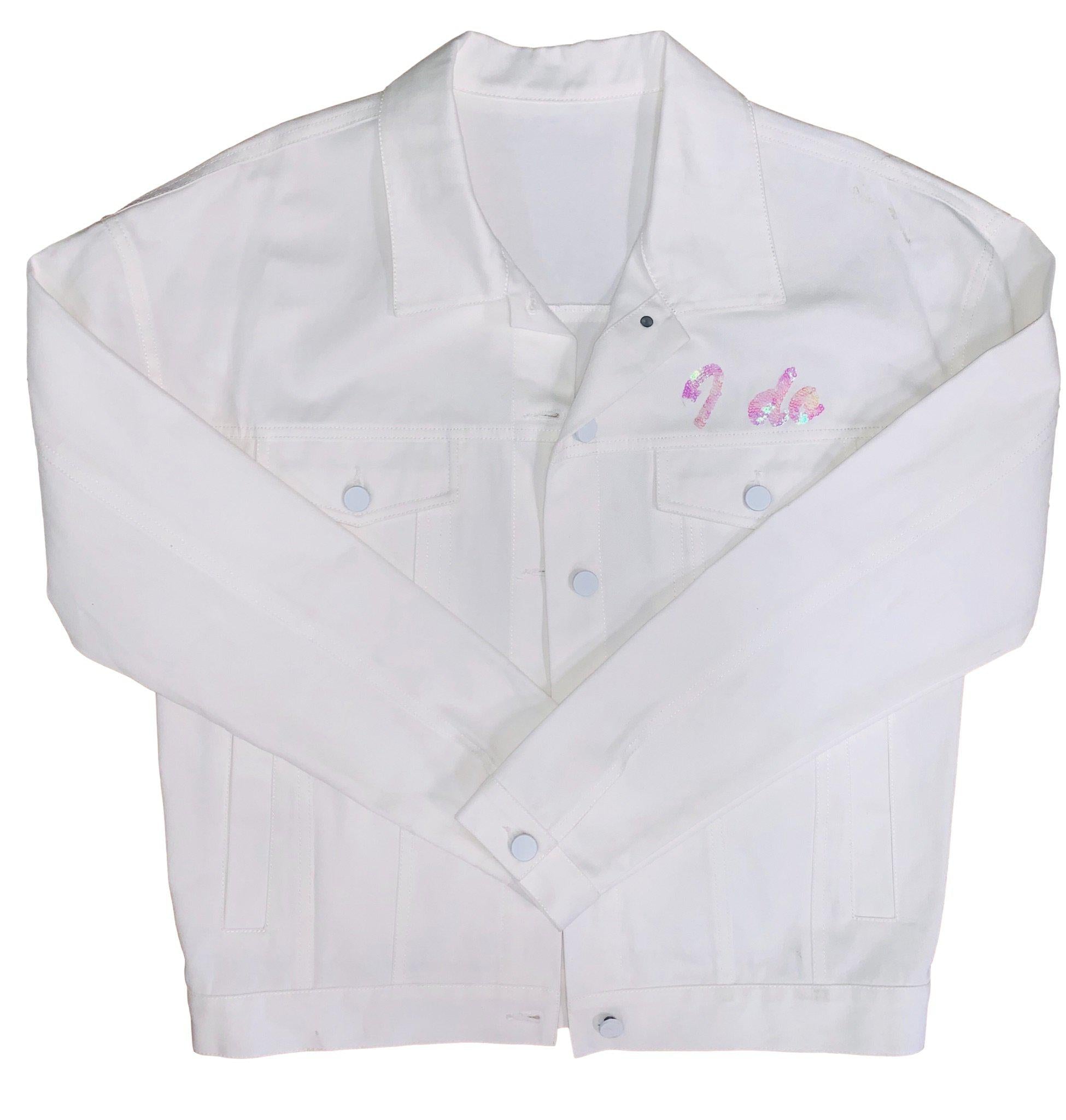 Iridescent Mrs. Denim Jacket - Sparkle City Co