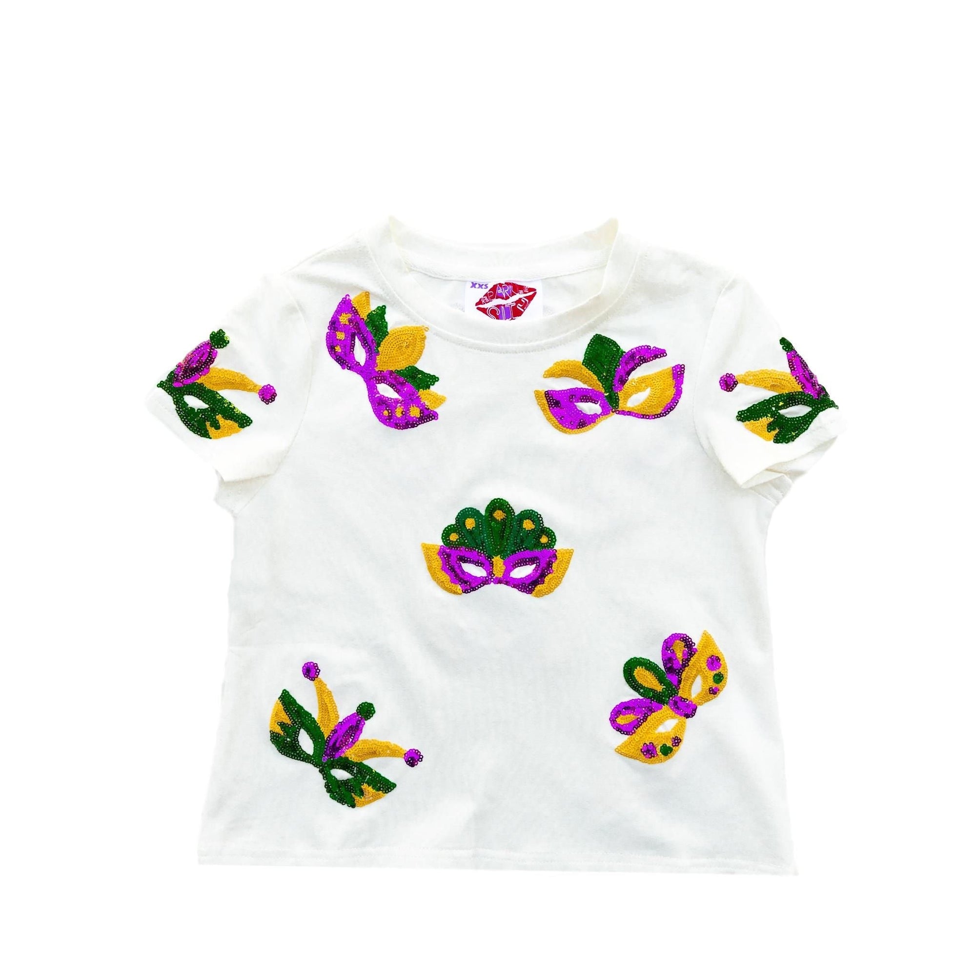 Kids Mardi Gras Mask Tee! - Sparkle City Co