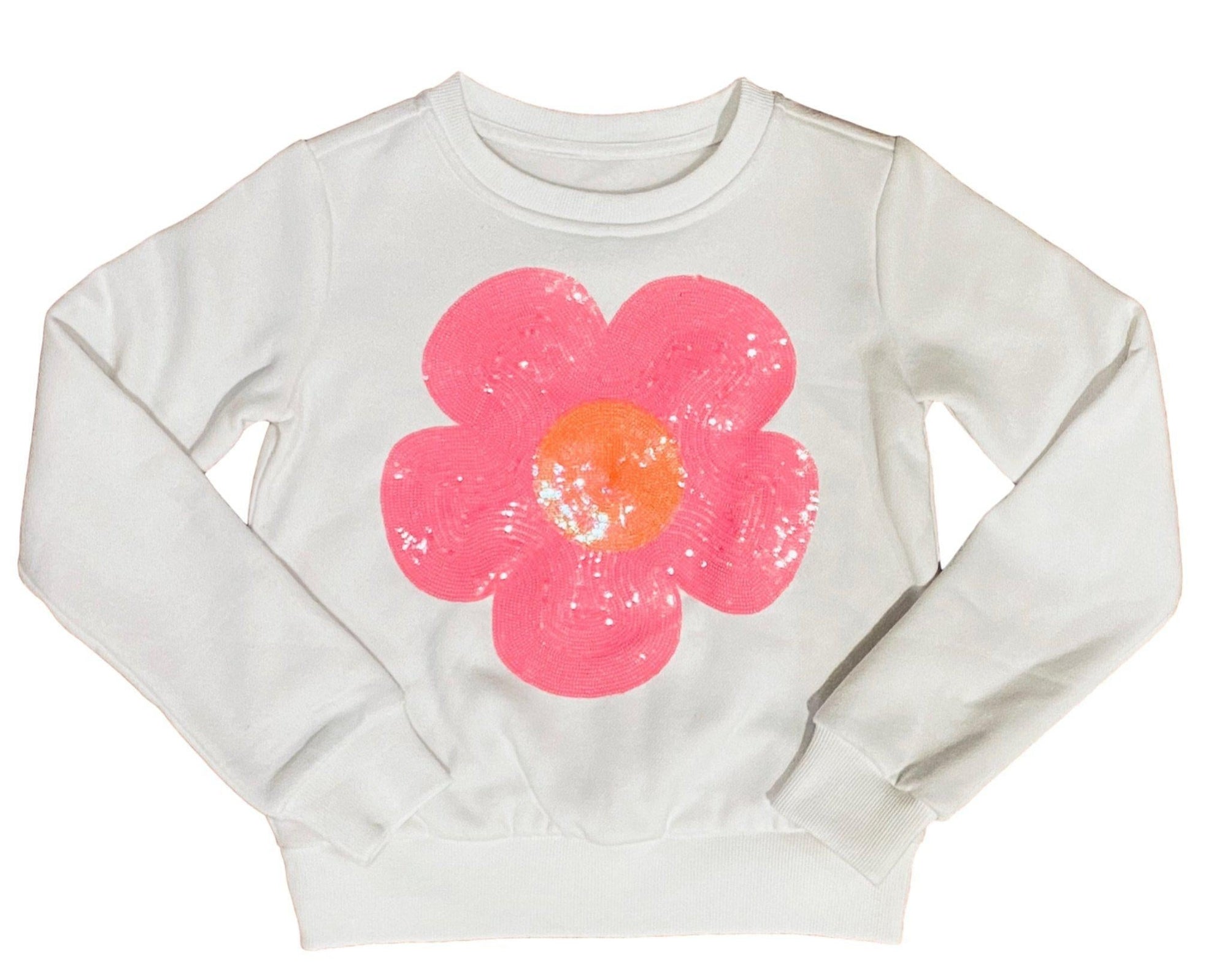 Kids Pink Disco Flower Sweatshirt - Sparkle City Co