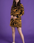 Knit Tiger Stripe Dress - Sparkle City Co