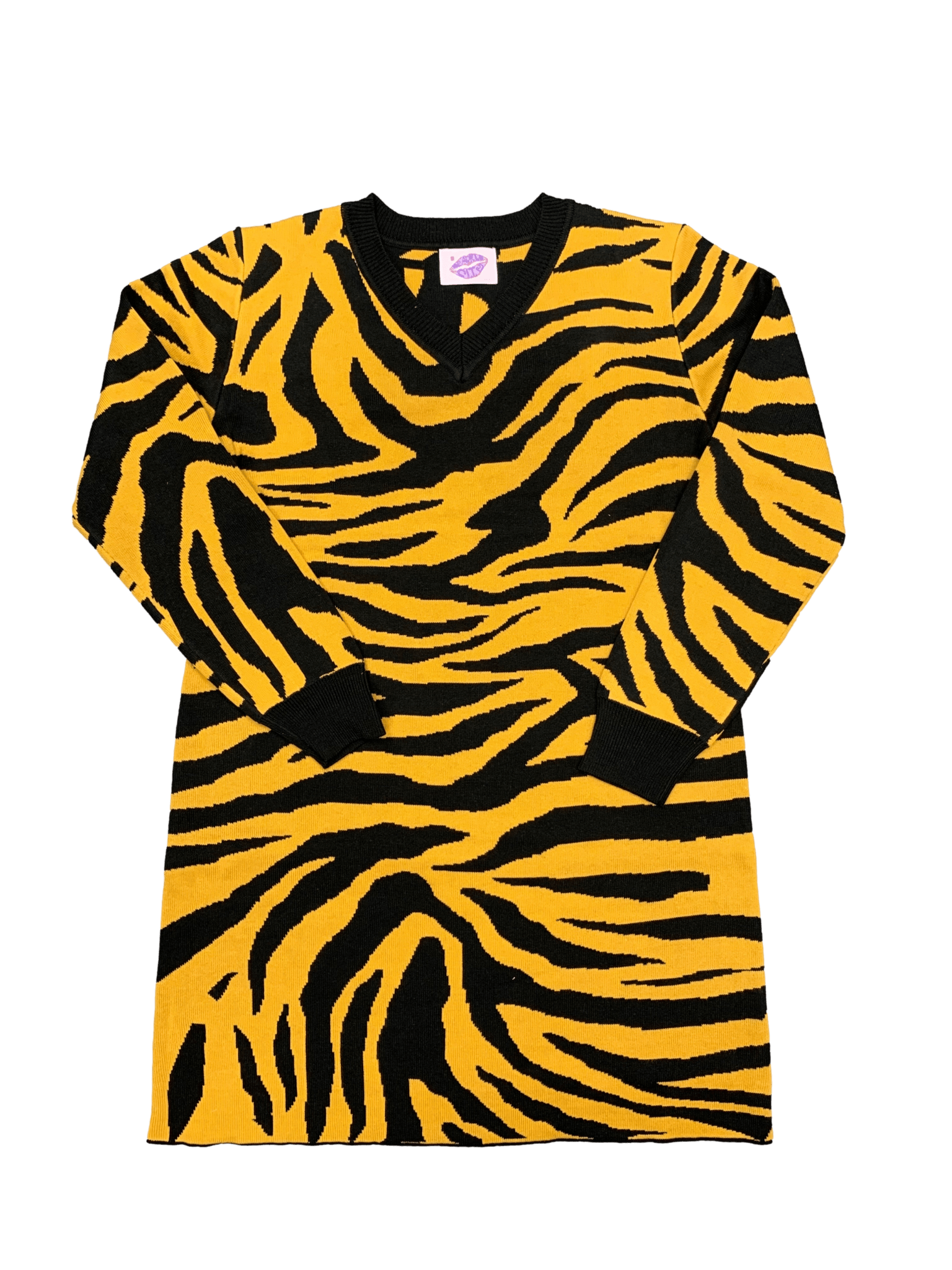 Knit Tiger Stripe Dress - Sparkle City Co