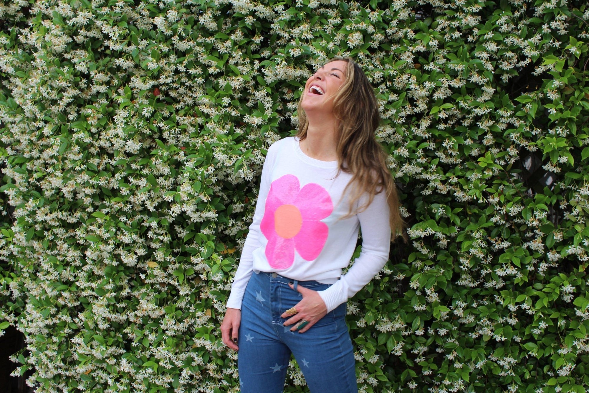 Lightweight Disco Flower Sweater - Sparkle City Co