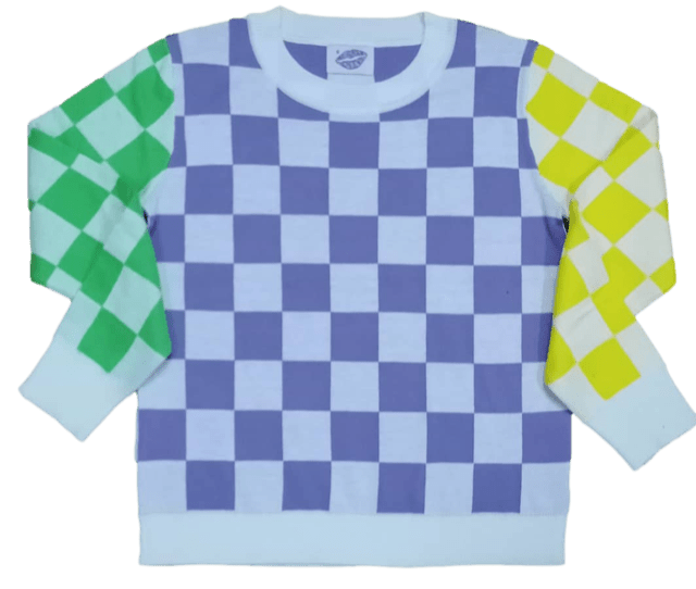Mardi Gras Checker Sweater - Sparkle City Co