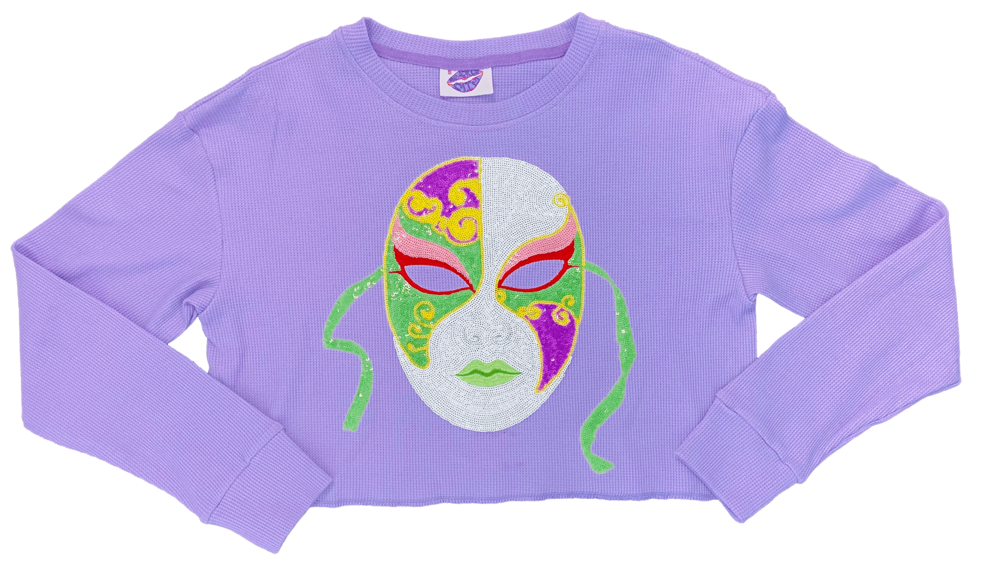 Mardi Gras Mask Waffle Top - Sparkle City Co