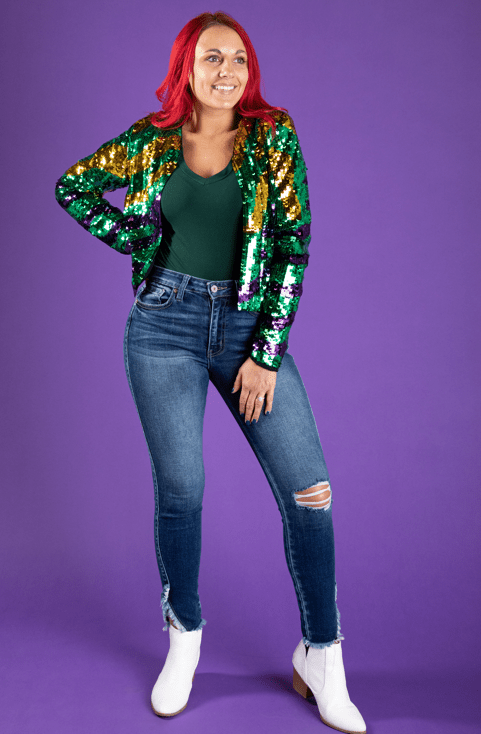 Mardi Gras Sequin Jacket - Sparkle City Co