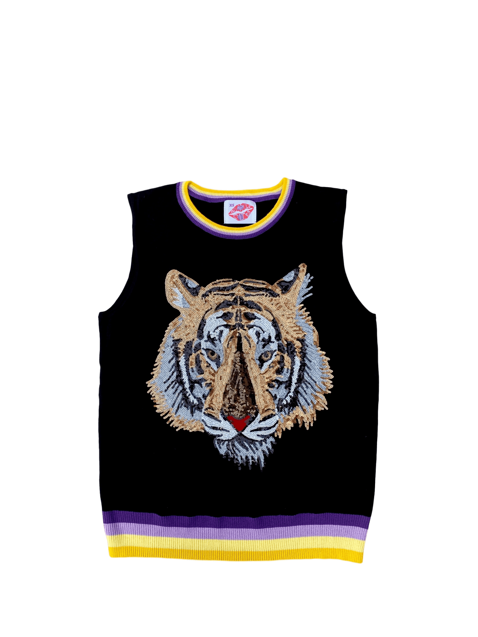 Mega Mike Thin Knit Sweater Tank Black - Sparkle City Co