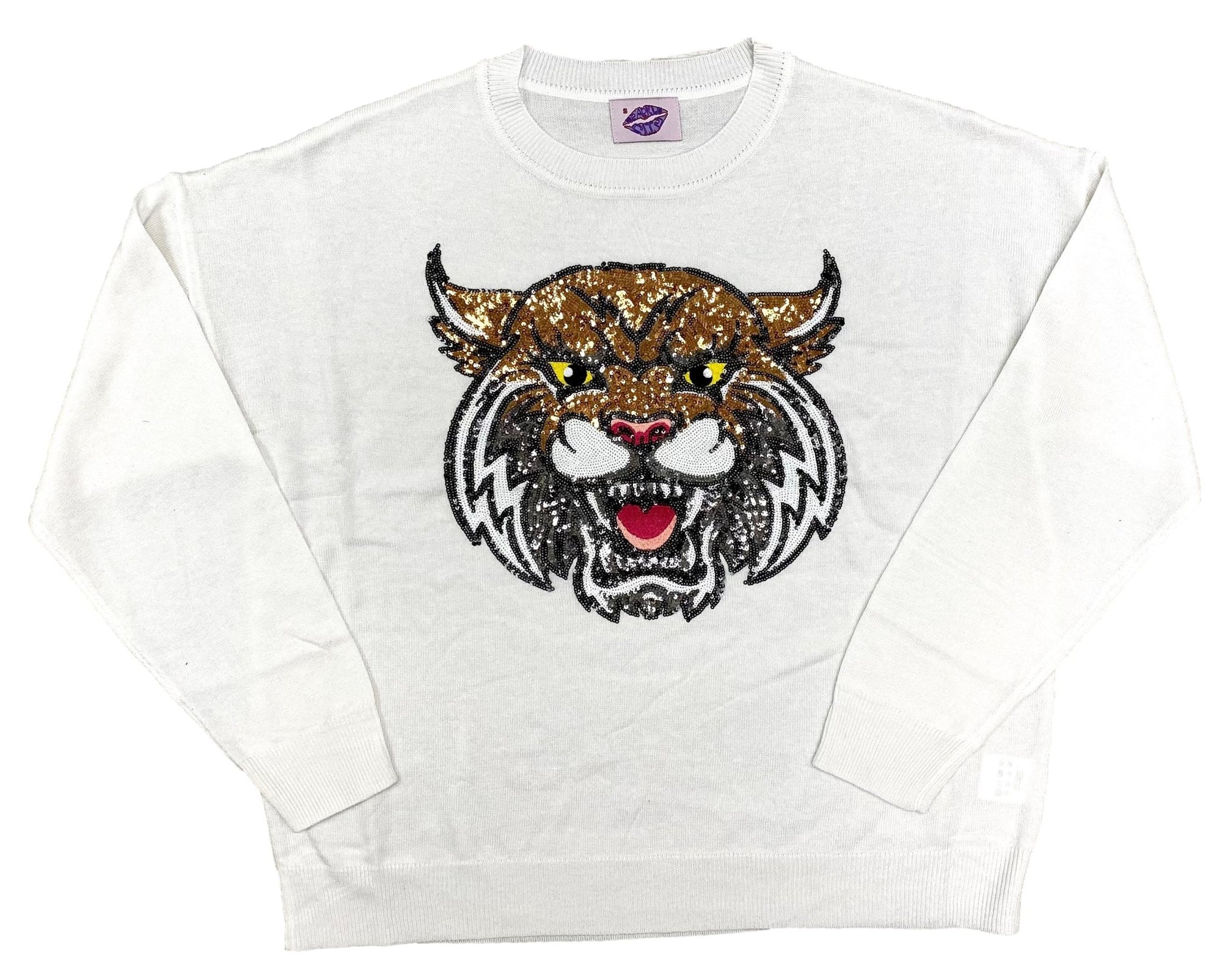 Mega Wildcat Sweater White - Sparkle City Co