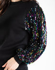 Multi Color Shimmer Sleeve Sweater - Sparkle City Co