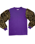Purple and Gold Shimmer Sleeve Sweater - Sparkle City Co