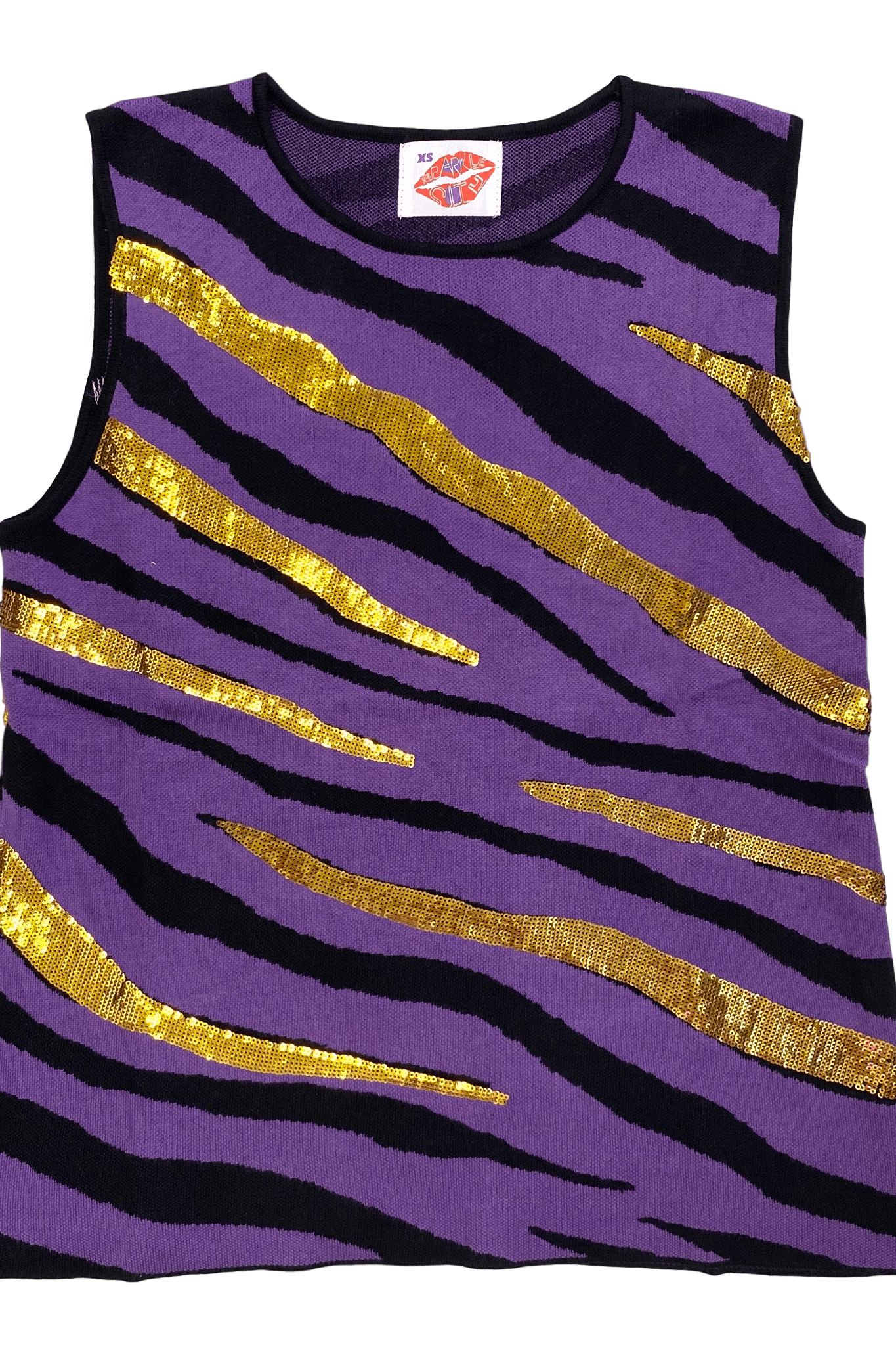 Purple and Gold Striped Sweater Tank - Sparkle City Co
