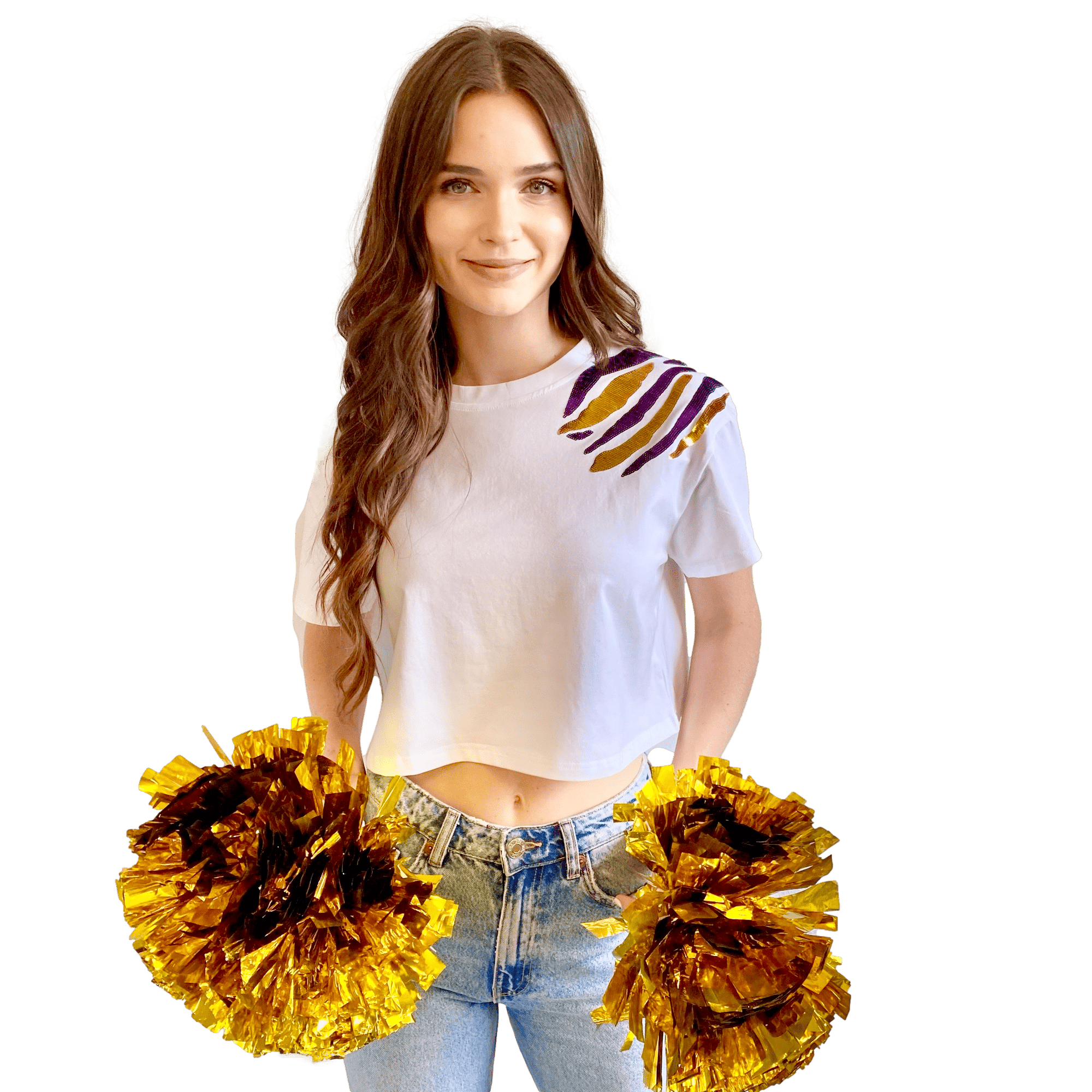 Purple and Gold Tiger Claw Crop - Sparkle City Co