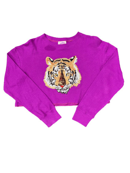 Purple Tiger Waffle Crop - Sparkle City Co