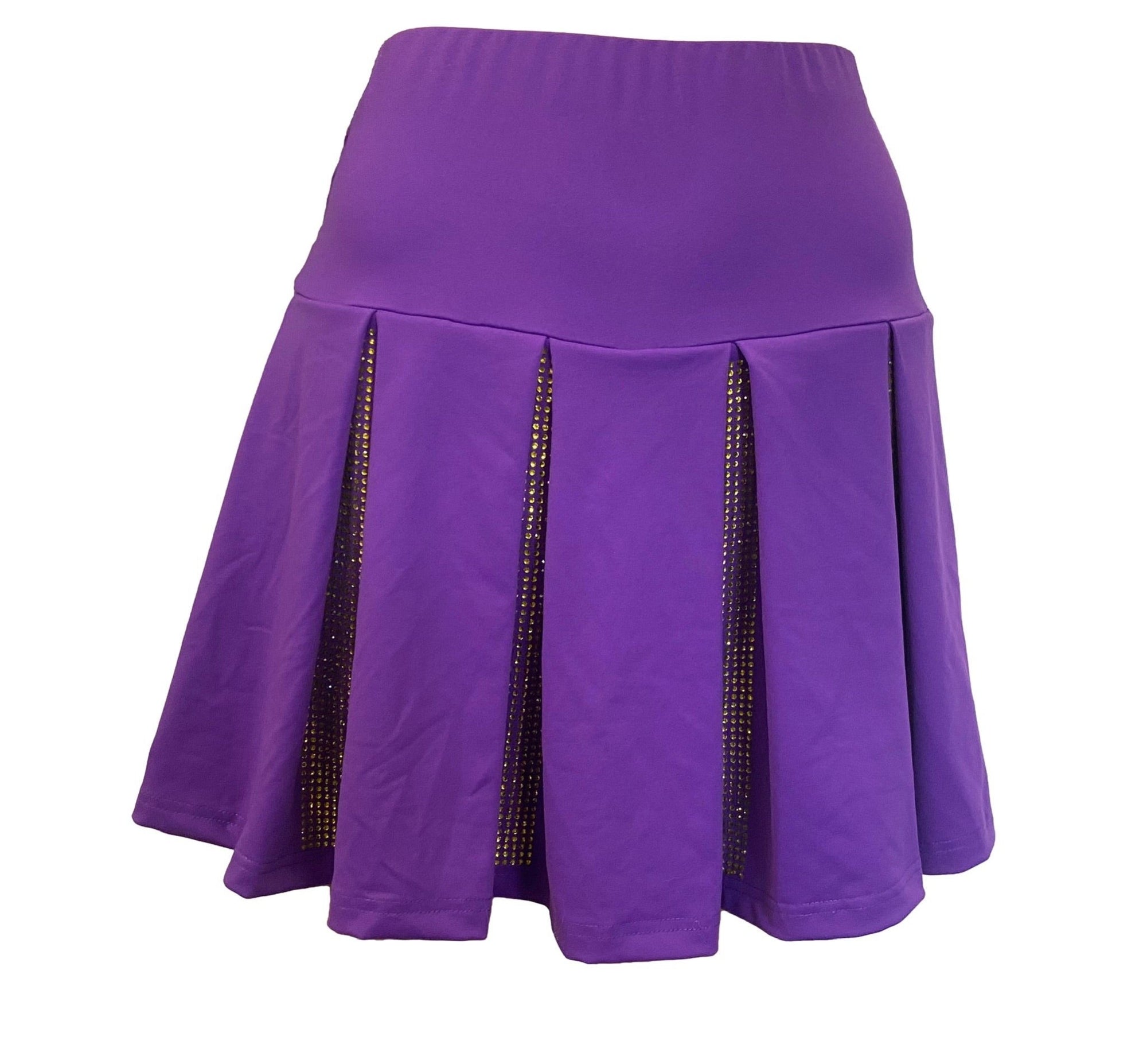 Purple with Gold Rhinestone Skort - Sparkle City Co