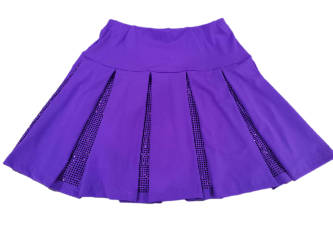 Purple with Purple Rhinestone Pleated Skort - Sparkle City Co