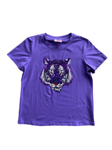 Purple Tiger Head Tee