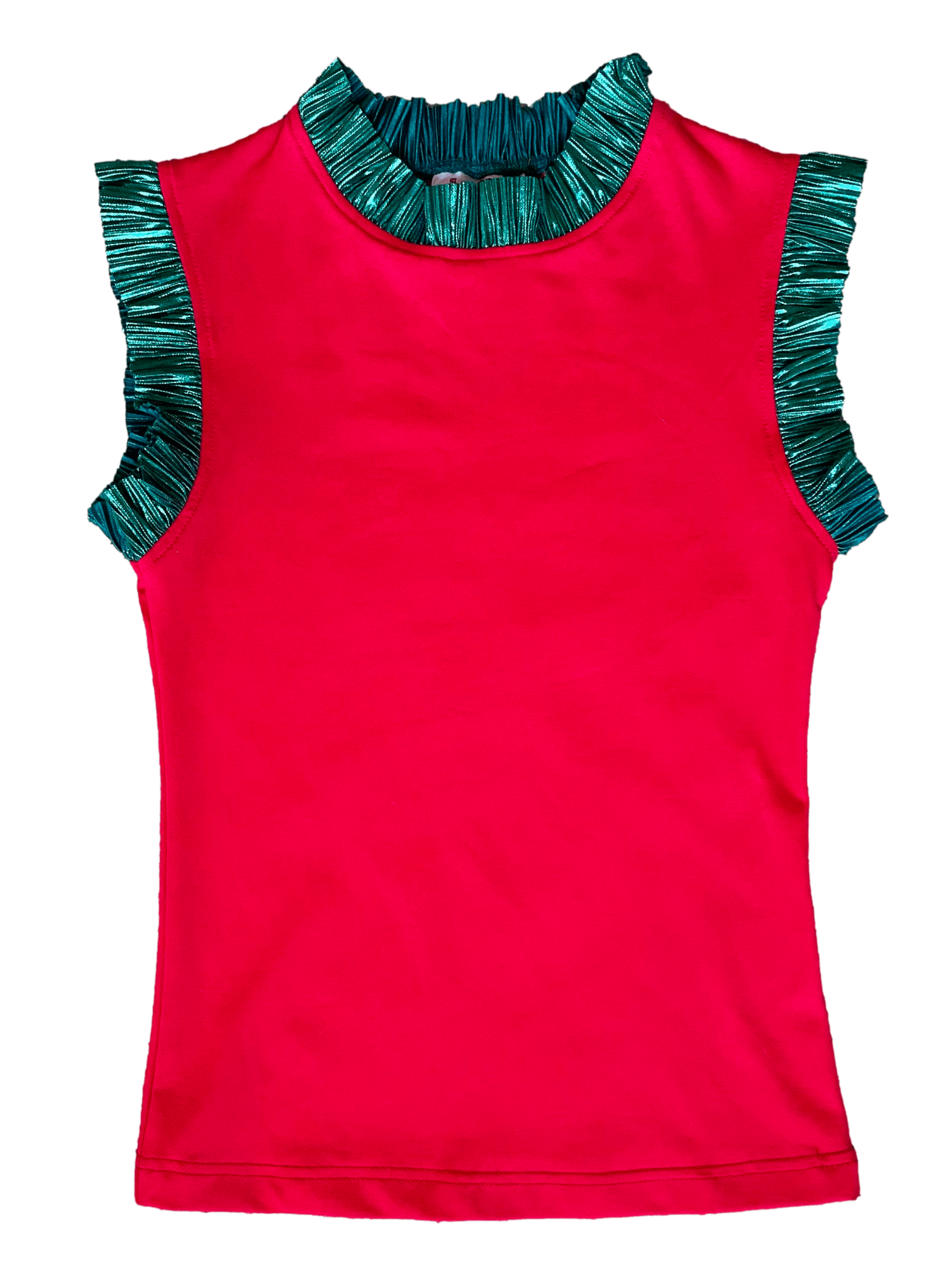 Ready to Ruffle Tank - Red w/ Green - Sparkle City Co