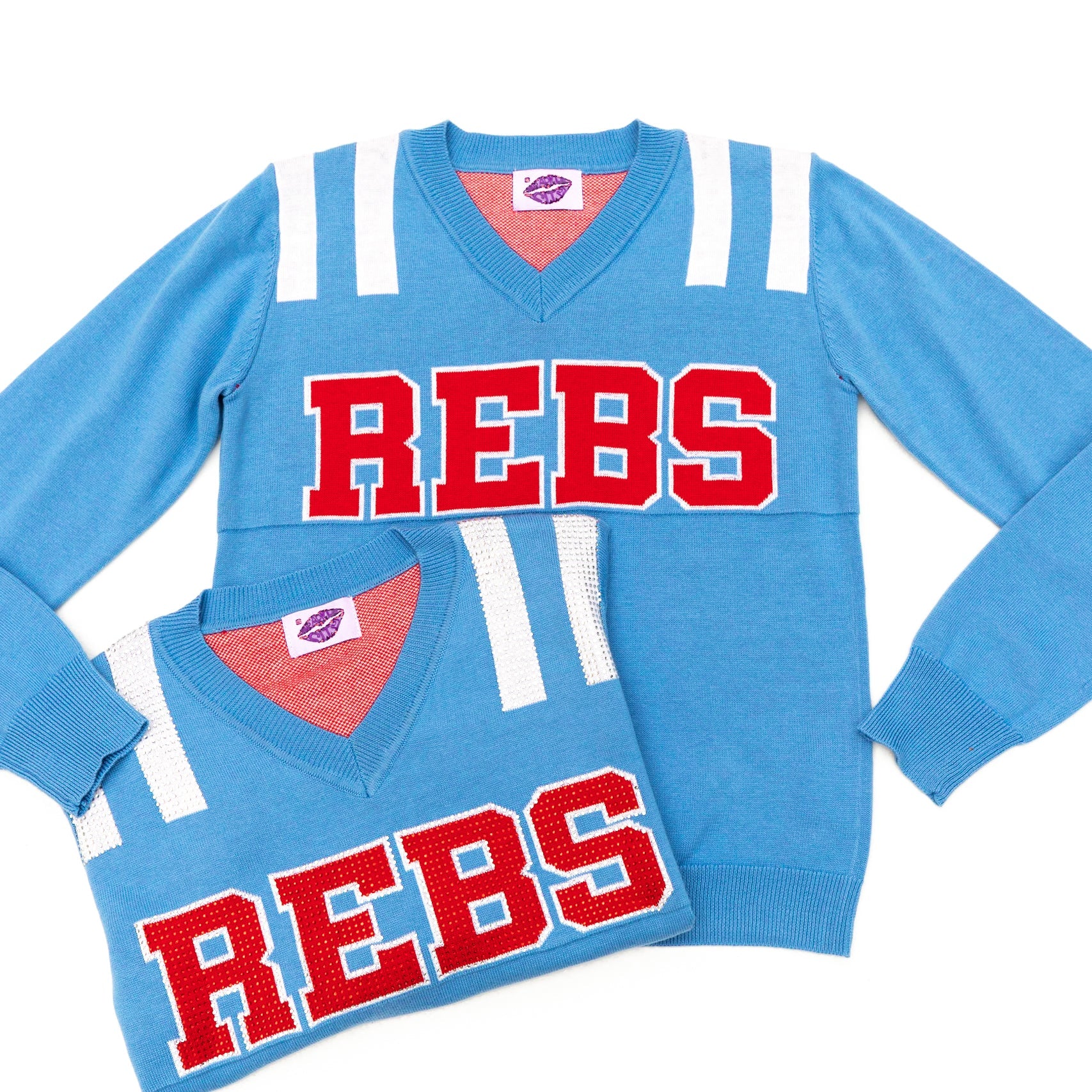 REBS Powder Blue Jersey Sweater - Sparkle City Co