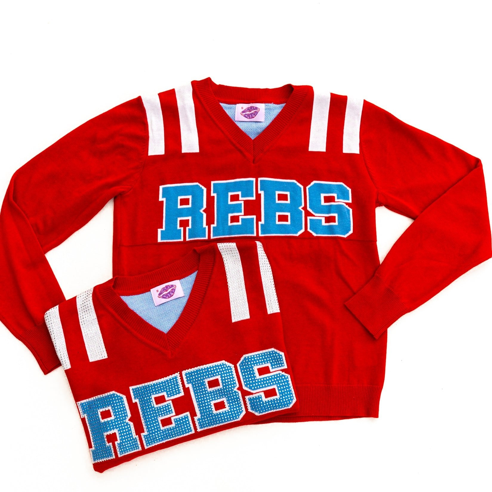 REBS Red Ole Miss Jersey Sweater - Sparkle City Co