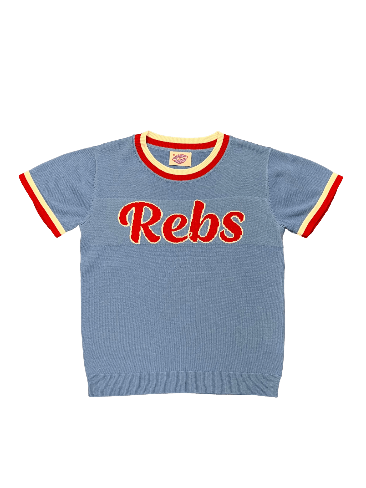 REBS Short Sleeve Sweater - Powder Blue - Sparkle City Co