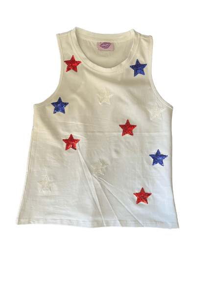 Red, White & Blue Star Tank - Sparkle City Co
