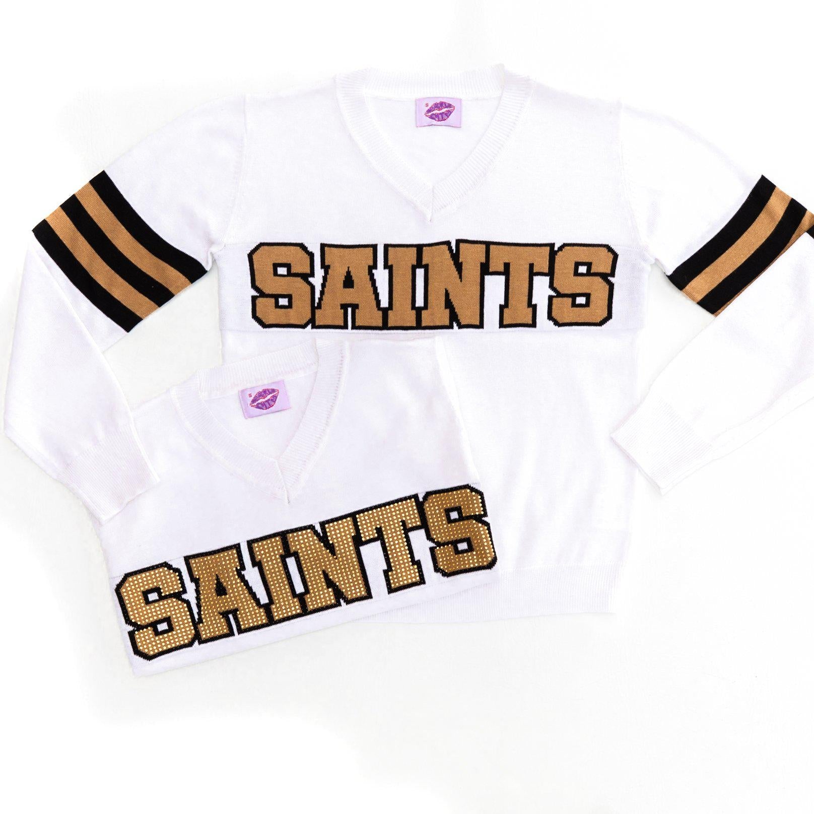 SAINTS White Color Rush Jersey Sweater - Sparkle City Co