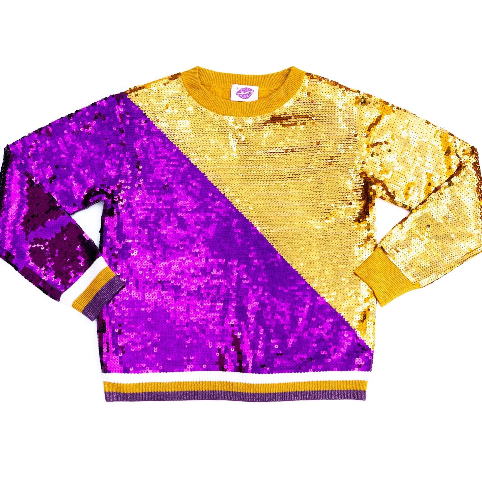 Seaux Sequin Sweater Purple/Gold - Sparkle City Co
