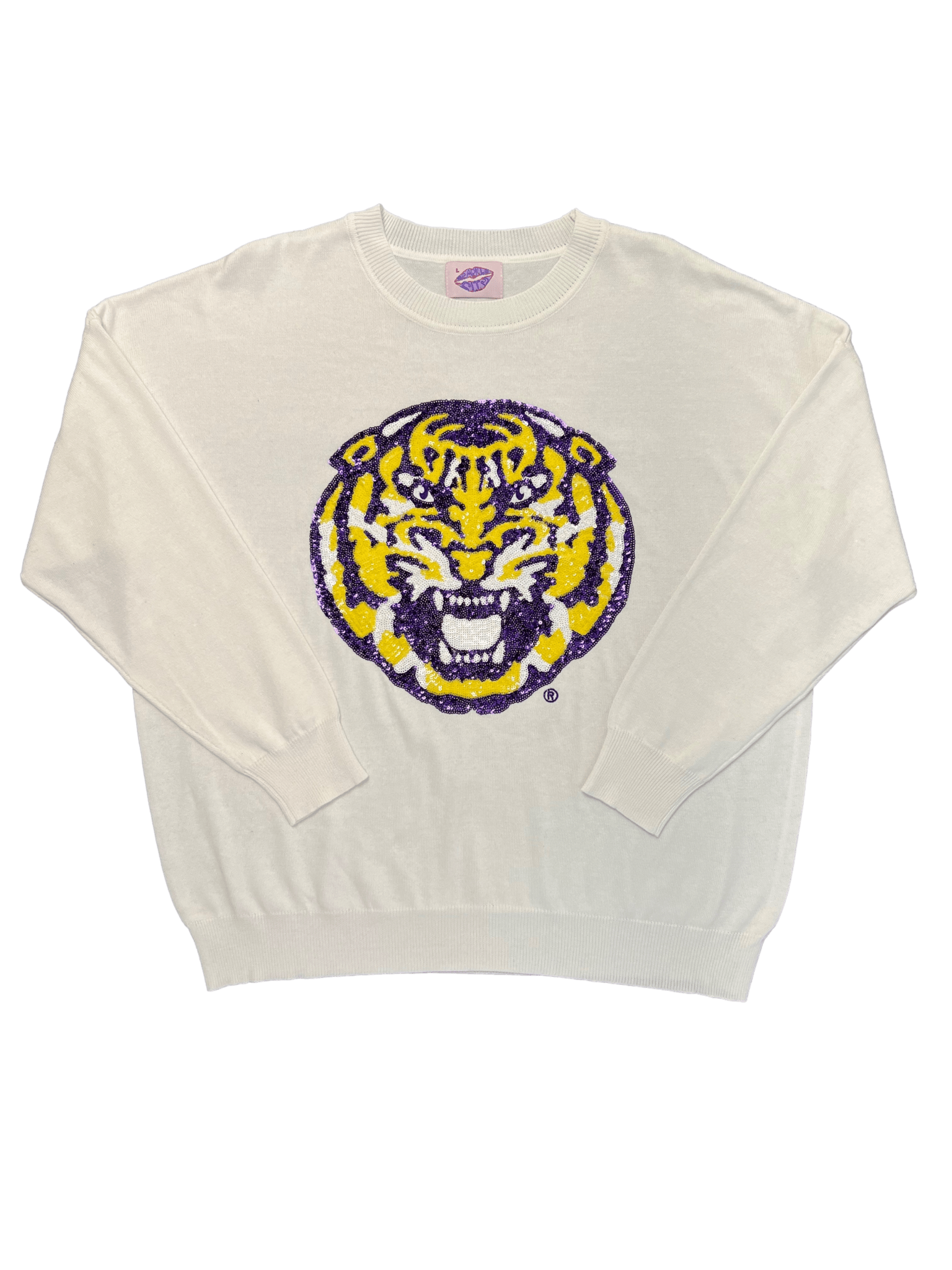 Sequin Oversized LSU Bengal Sweater - Sparkle City Co