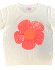 Short Sleeve Lightweight Disco Flower Sweater - Sparkle City Co