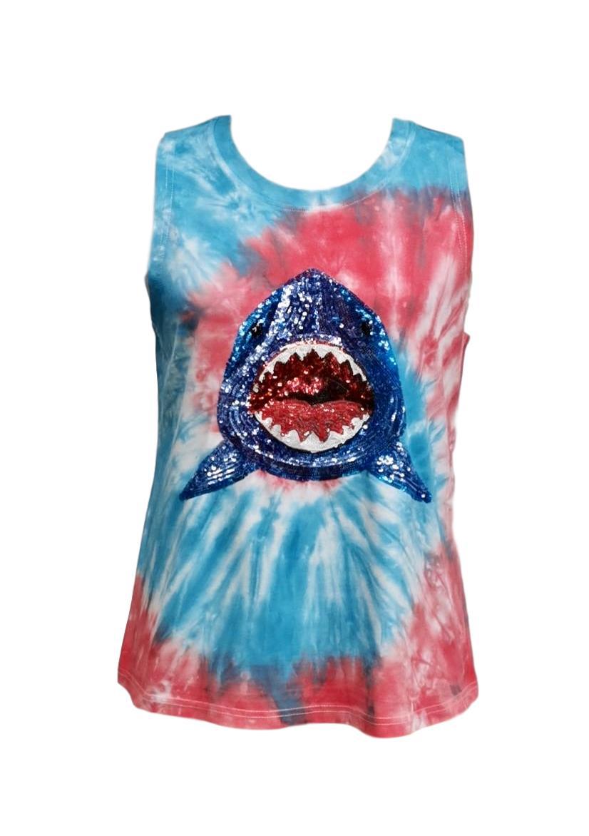 Sparkle Shark Tie Dye Tank - Sparkle City Co
