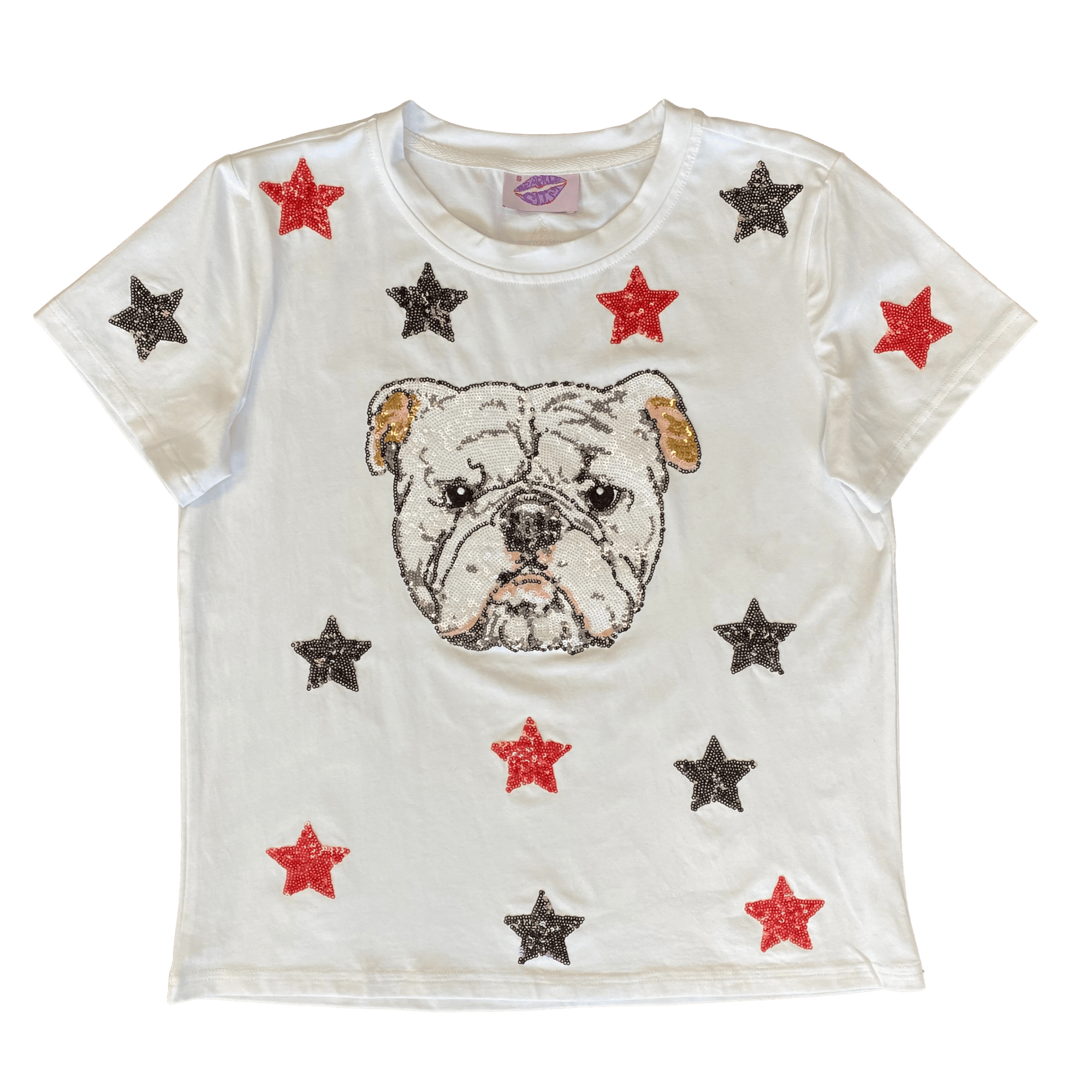 Star Struck Black and Red Bulldog tee - Sparkle City Co