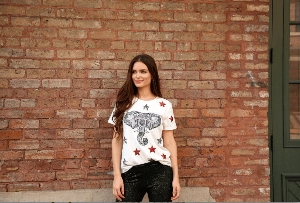 Star Struck Elephant Tee - Sparkle City Co