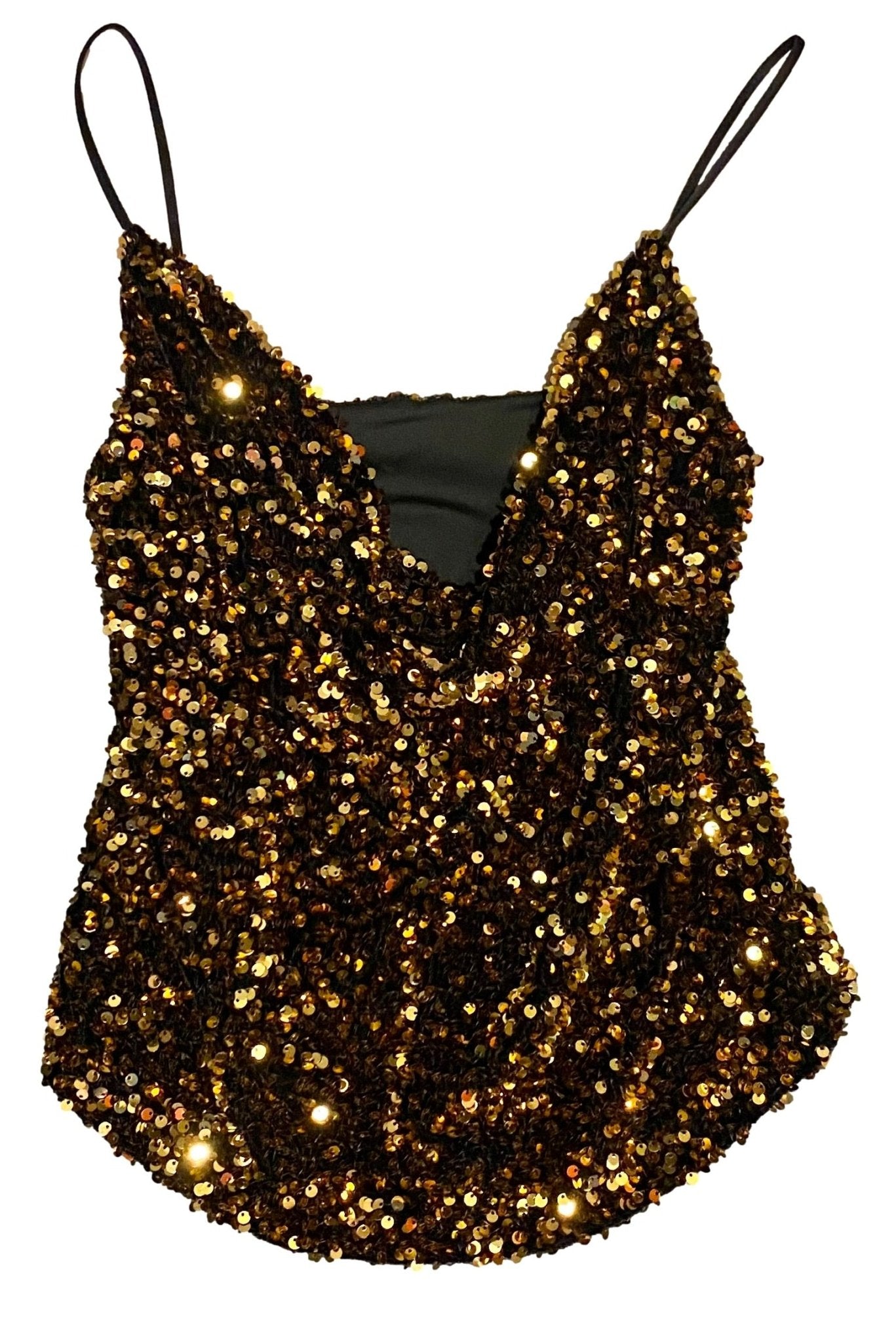 Twinkling Cowl Neck Gold Tank - Sparkle City Co