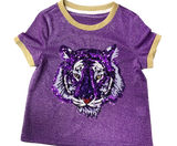 Purple Tiger Two Tone Glitter Tee