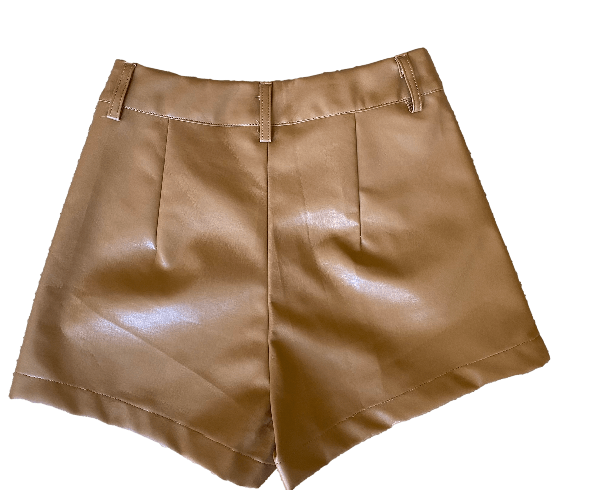 Vegan Leather Shorts | Tan - Sparkle City Co