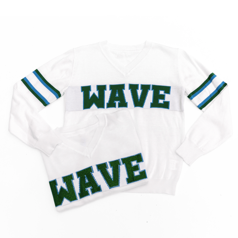 WAVE White Jersey Sweater - Sparkle City Co