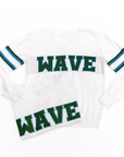 WAVE White Jersey Sweater - Sparkle City Co