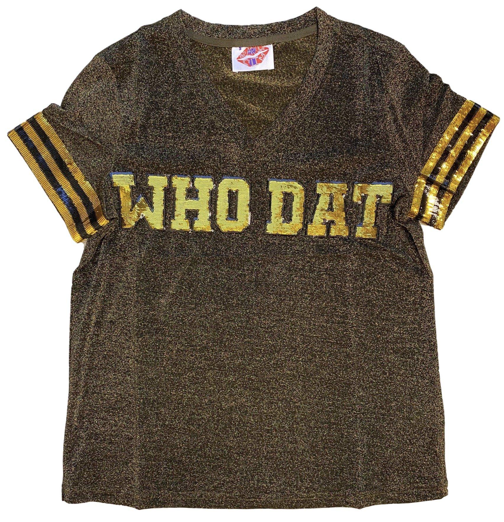 WHO DAT Glitter Tee - Sparkle City Co