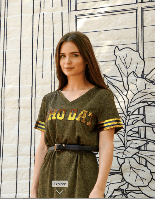 Who Dat Gold Glitter Dress - Sparkle City Co