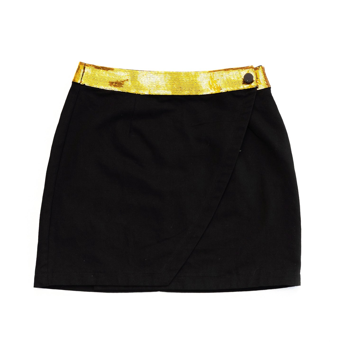 WINNING Wrap Skirt Black/Gold Sequins - Sparkle City Co