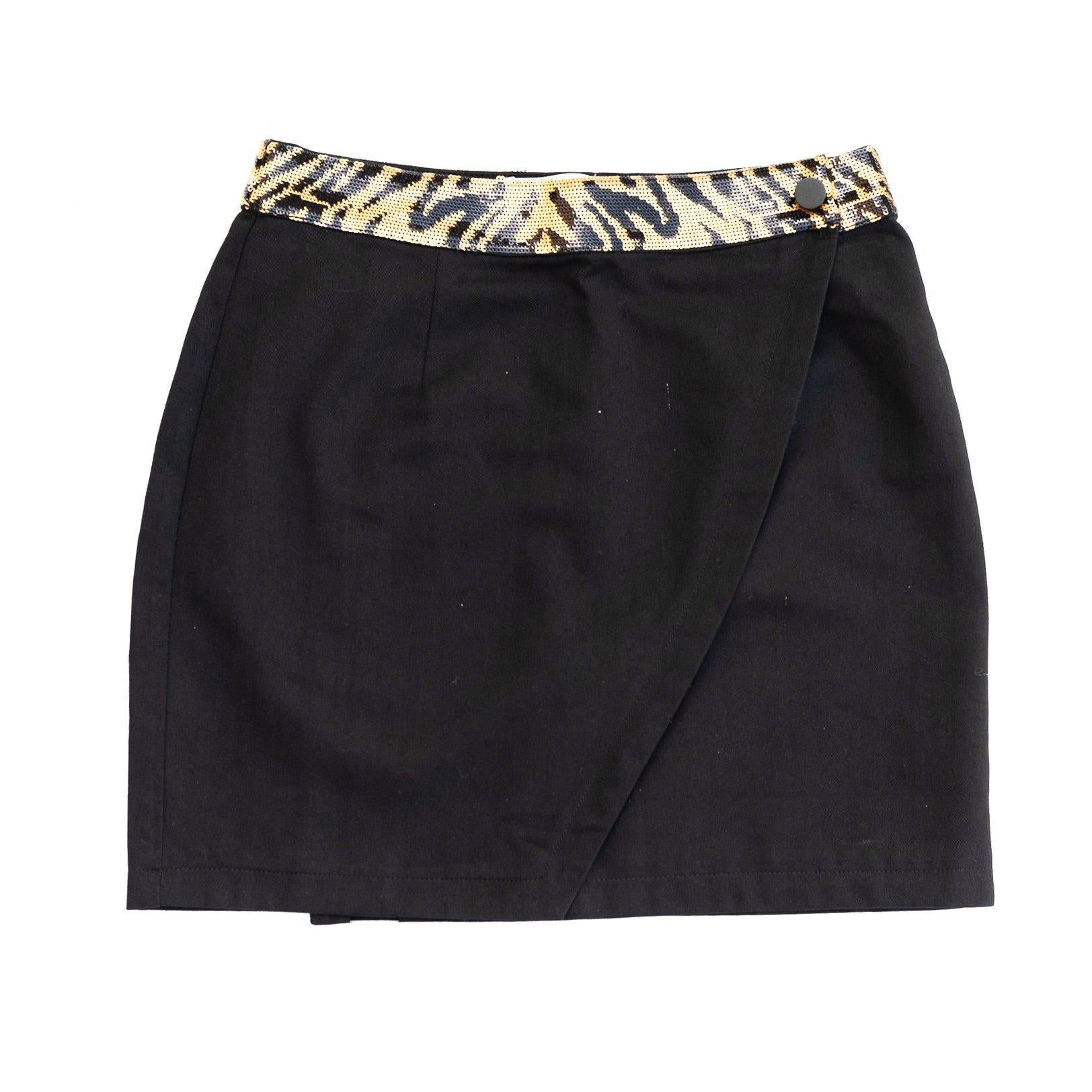 WINNING Wrap Skirt Black/Tiger Sequins - Sparkle City Co