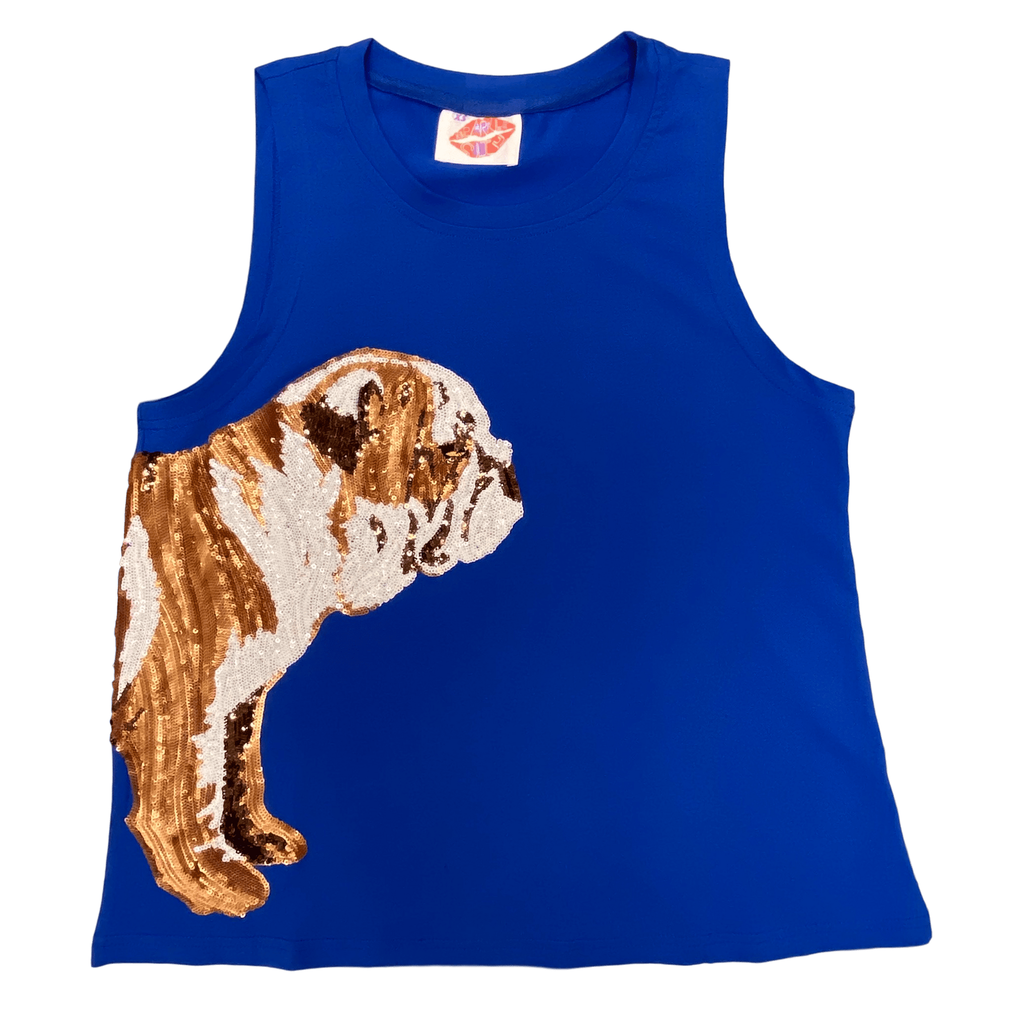 Wrap - Around Blue Bulldog Tank - Sparkle City Co