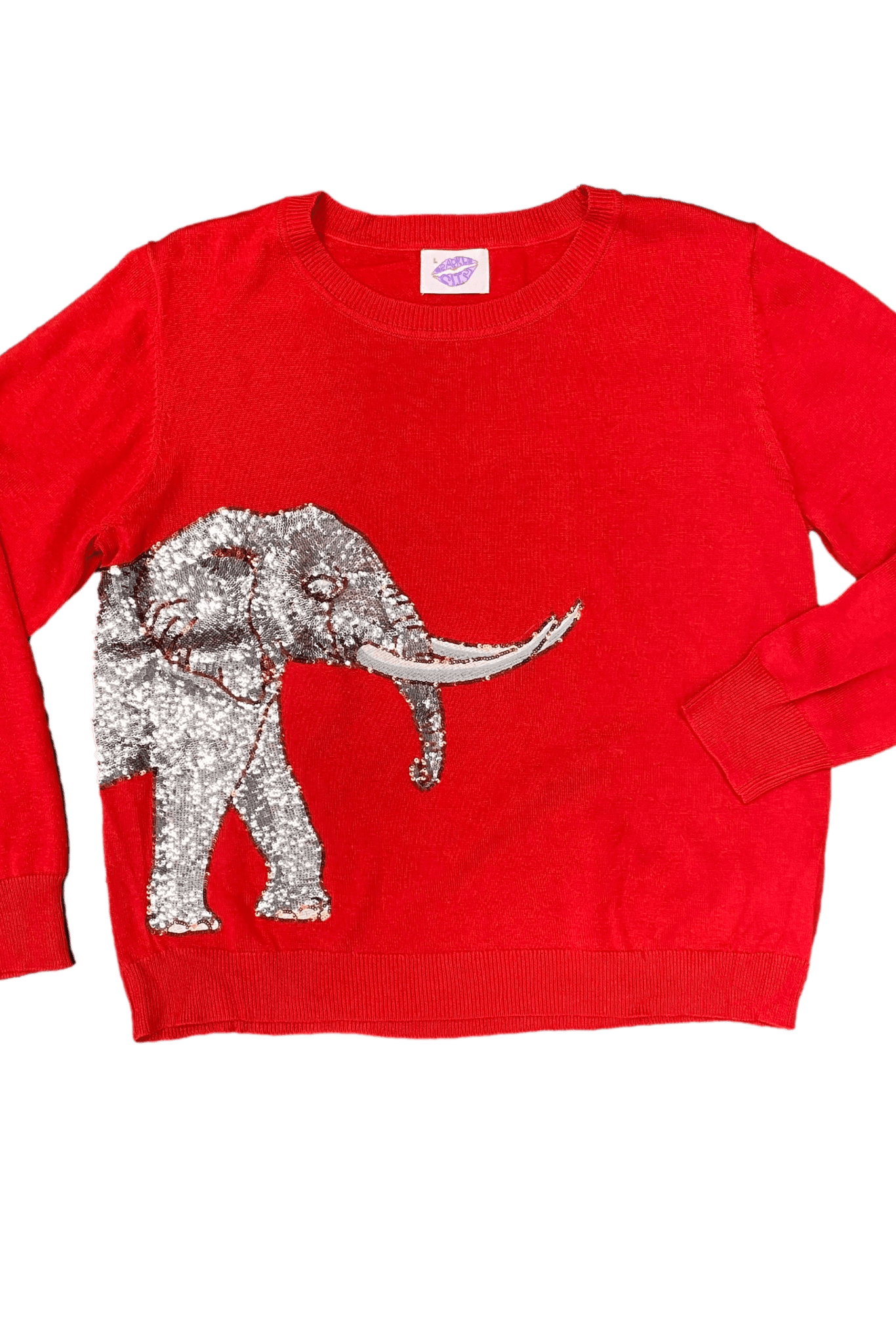 Wrap - Around Crimson Elephant Sweater - Sparkle City Co
