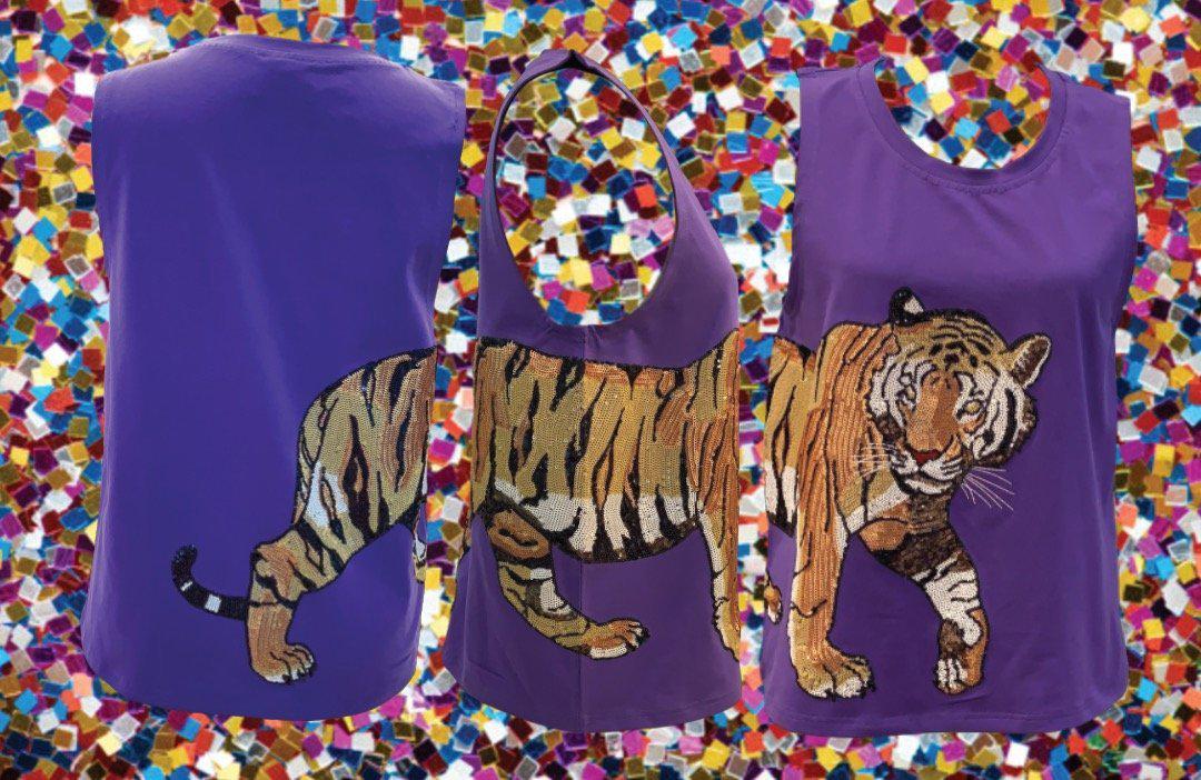 Wrap - Around Tiger Tank Purple - Sparkle City Co
