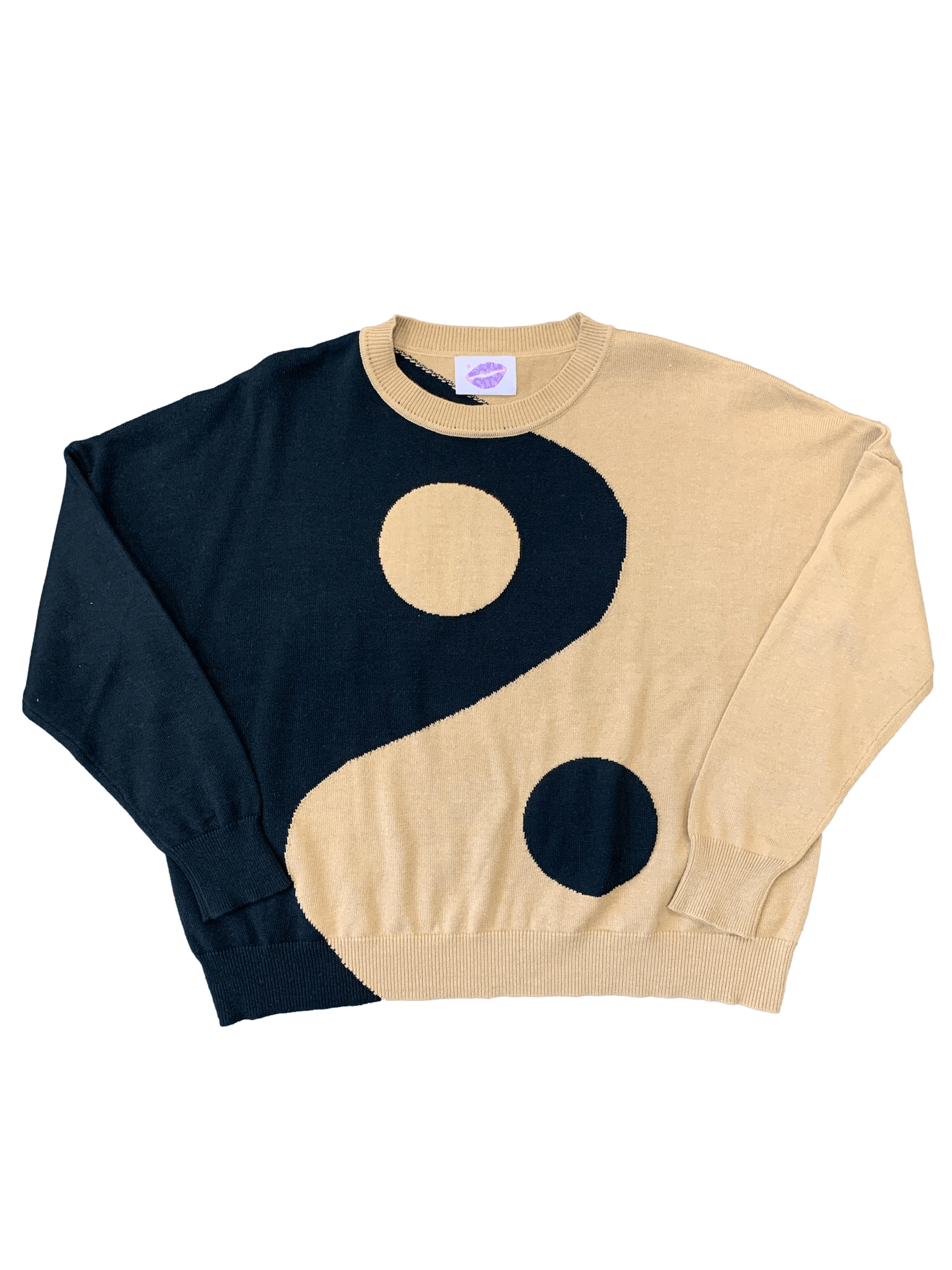 Yin Yang Sweater - Black and Tan - Sparkle City Co